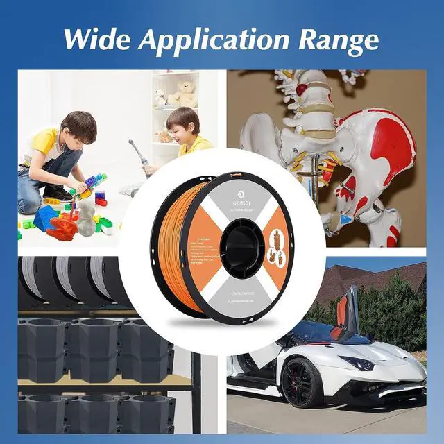 Alt view image 6 of 7 - R QIDI TECHNOLOGY PLA Filament 1.75mm, 3D Printer Filament PLA Rapido, Suitable for High Speed Printing, 3D Printing Filament Fit Most FDM 3D Printers, 1 KG Spool (2.2lbs), Orange