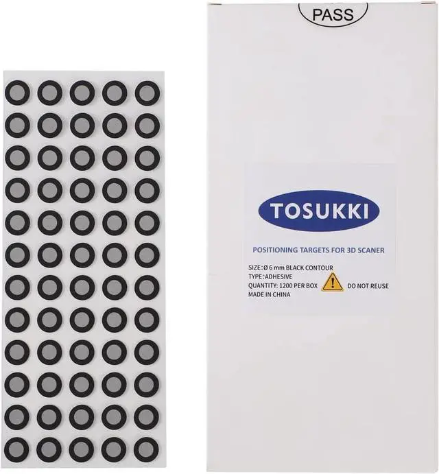 Main image of 6mm Positioning Targets with Black Contour for 3D Scaner,3D scanning Markers/Dots/StickersReference Point Markers/Reflection Markers/for 3D Scaning and Optical Tracking1200 Per Box