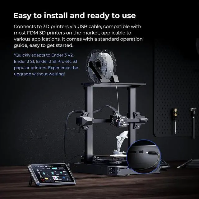 Alt view image 5 of 7 - Creality Sonic Pad Based on Klipper Firmware 7 Inch Touch Screen 3D Printer Smart Pad with Higher Printing Speed for Creality Ender 3 Pro/Ender 3 V2/Ender 3 S1/Ender 3 S1 Pro FDM Ender 3D Printers