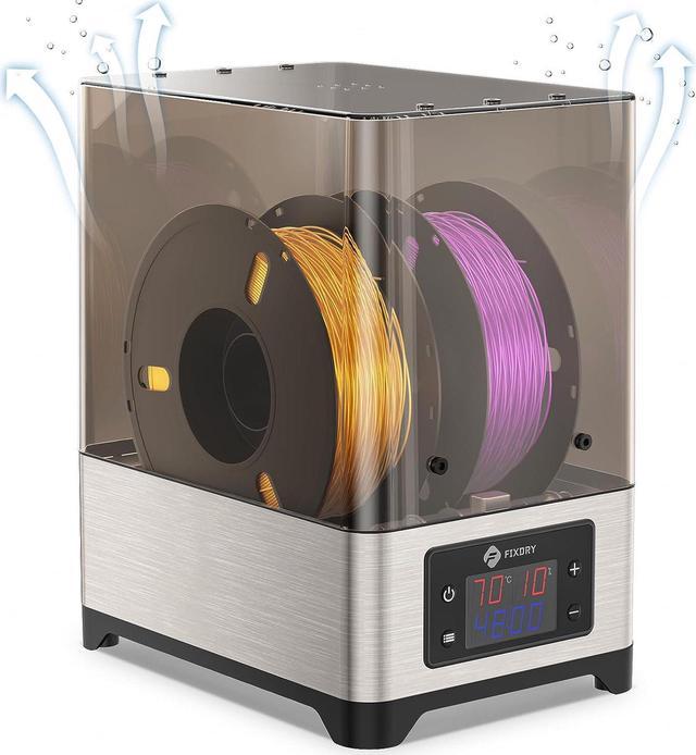 FIXDRY 3D Printer Filament Dryer with Fan,Adjustable Temp & Humidity  Sensor,110W PTC Dehydrator Dry Box,2 Spool Compatible with PLA Nylon TPU  PETG
