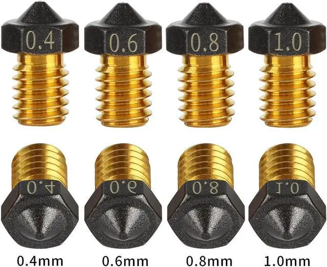 Alt view image 6 of 7 - 10Pcs PTFE V6 Extruder Nozzles 0.4/0.6/0.8/1.0mm PTFE V6 Hotend Nozzle 1.75mm Filament for Anycubic Mega Series, Kobra Neo, Kobra Go, Chiron, for Prusa i3 MK3, Mini+