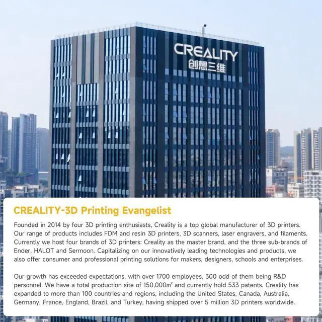 Alt view image 7 of 7 - Official Creality PLA Filament 1.75mm, Hyper PLA High Speed 30-600mm/s 3D Printer Filament PLA, 1KG(2.2lbs) Spool White PLA, Dimensional Accuracy +/-0.02mm, Fit Most FDM 3D Printer, Welcome to consult
