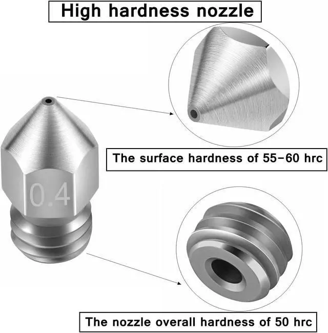 Alt view image 3 of 7 - 32PCS Nozzles 3D Printer nozzles Mk8 Nozzle, Stainless Steel, Brass,Compatible with Ender 3/Ender 3 Pro Nozzle/Ender 3 Neo/Ender 3 Max/Ender 5 Pro/,/Ender 3 Neo/CR 10..., Welcome to consult