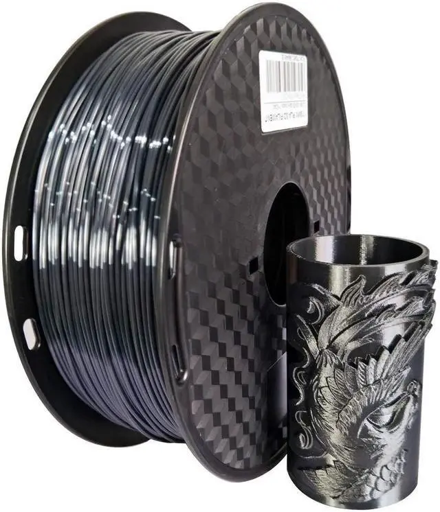 Main image of CC3D Silk Black PLA Filament 1.75mm 1KG 3D Printing Filament Silky Black Gloss Shiny Metallic PLA Black 3D Printer Material FDM 3D Printer