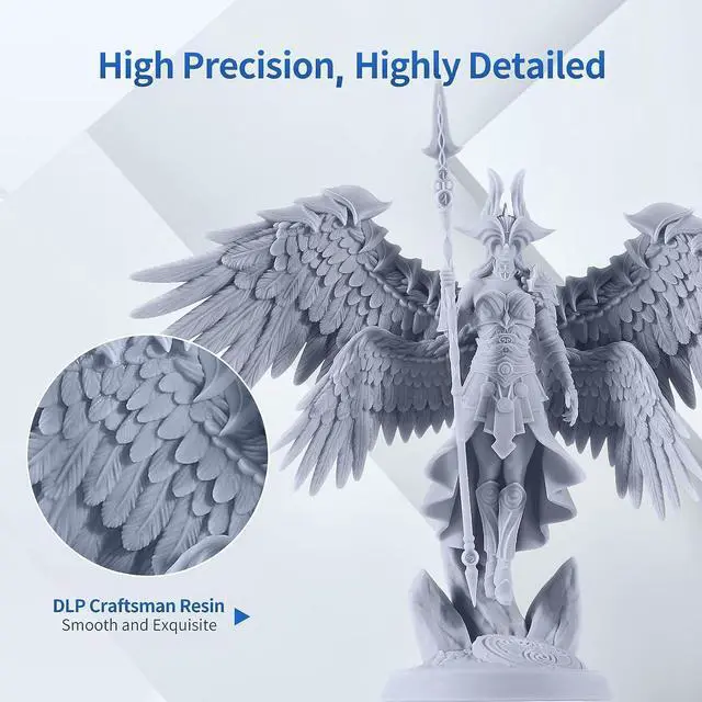 Alt view image 4 of 7 - ANYCUBIC 3D Printer Resin, 365-405nm DLP UV-Curing Resin for Photon Ultra/Photon D2, High Precision and Fast Curing Craftsman Resin for DLP LCD SLA 3D Printing, 8K Capable (Grey, 1000g)