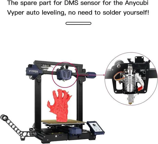 Alt view image 5 of 7 - BCZAMD Anycubi Hotend Mounting Block Kit, Strain Gauge Sensor Spare Parts The Hole Has No Thread for Automatic Leveling on Anycubi Vyperr Series (B C D) 3D Printer Parts Replacment