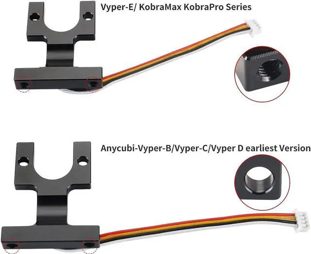 Alt view image 3 of 7 - BCZAMD Anycubi Hotend Mounting Block Kit, Strain Gauge Sensor Spare Parts The Hole Has No Thread for Automatic Leveling on Anycubi Vyperr Series (B C D) 3D Printer Parts Replacment