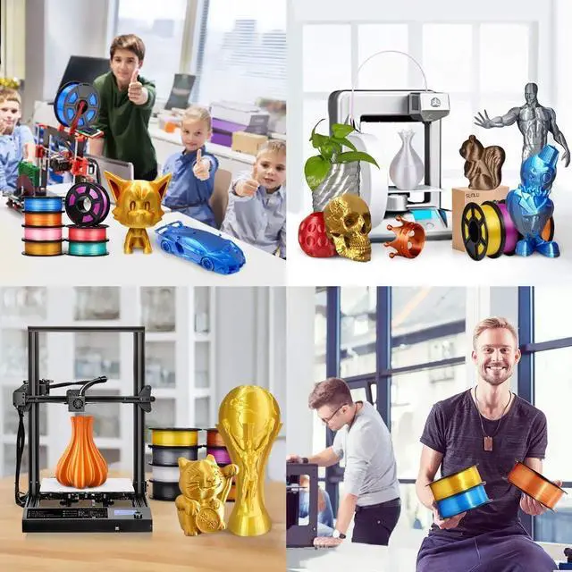 Alt view image 7 of 7 - SUNLU Silk PLA Filament 1.75mm, Neatly Wound Shiny PLA 3D Printer Filament 1.75mm Dimensional Accuracy +/- 0.02mm, Fit Most FDM 3D Printers, 1kg Spool (2.2lbs), 330 Meters, Silky PLA White