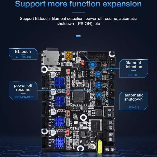 Alt view image 4 of 7 - BIGTREETECH SKR Mini E3 V2.0 Control Board 32Bit Silent Motherboard Integrated with TMC2209 UART Stepper Motor Driver for Ender 3/V2/3 Pro Ender 5 3D Printer