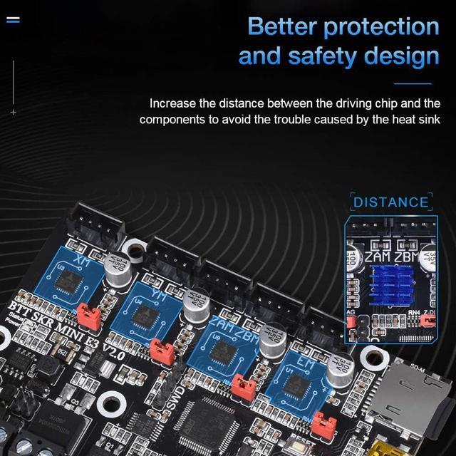 Alt view image 4 of 7 - BIGTREETECH SKR Mini E3 V2.0 Control Board+TFT35 E3 V3.0.1 Touch Screen Display 32Bit Silent Board Integrated with TMC2209 UART Stepper Driver for Ender 3 Ender 5 Ender 3 V2 3D Printer Motherboard