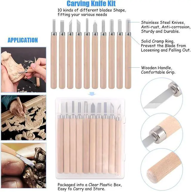Alt view image 6 of 7 - Glarks 34Pieces 3D Printer Nozzle Cleaning Removal Tool Kit, Including 0.35mm 0.4mm Cleaning Needles, Wood Carving Tools Kit, Knife Clean Up Kit, Tweezers, Scraper, Wire Cutter