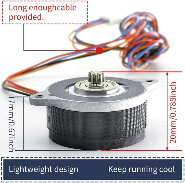 Moteur Pas à Pas Moons NEMA14 - Pour Imprimante 3D Direct Drive - Compatible Ender 3, CR-10, Sherpa