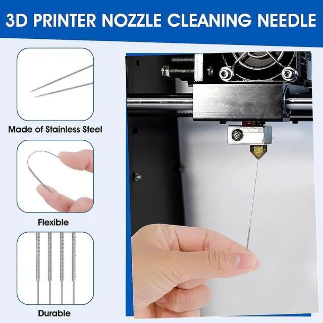 Alt view image 3 of 7 - 60 Pcs 3D Printer Nozzle Cleaning Kit 3D Printer Nozzle Cleaner 0.4 mm Nozzle Needle Stainless Steel Cleaning Needles for 3D Printer Accessory