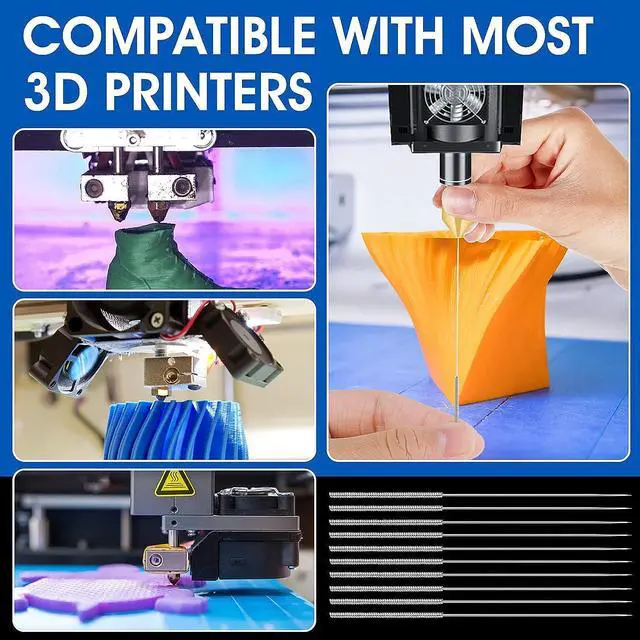 Alt view image 7 of 7 - 60 Pcs 3D Printer Nozzle Cleaning Kit 3D Printer Nozzle Cleaner 0.4 mm Nozzle Needle Stainless Steel Cleaning Needles for 3D Printer Accessory