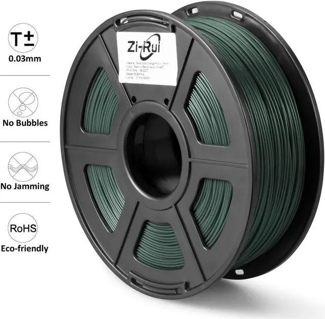 Alt view image 4 of 7 - Zi-Rui 3D Printer PLA Filament, Tri Color Changing with Temperature, Pine Green to Light Orange to Yellow,1.75mm (+/- 0.03mm),2.2LBS(1KG)
