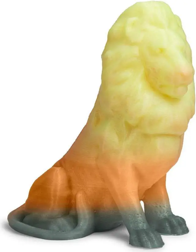 Alt view image 6 of 7 - Zi-Rui 3D Printer PLA Filament, Tri Color Changing with Temperature, Pine Green to Light Orange to Yellow,1.75mm (+/- 0.03mm),2.2LBS(1KG)