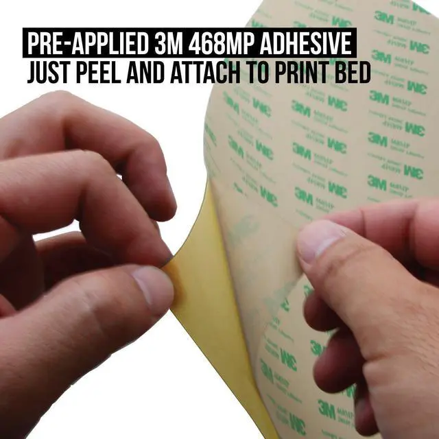 Alt view image 5 of 7 - Gizmo Dorks PEI Sheet 3D Printer Build Surface 220mm x 220mm (8.6" x 8.6") with Laminated 3M 468MP Adhesive, Made in The USA