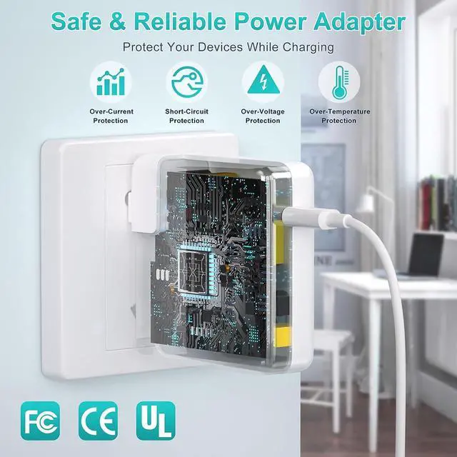 Alt view image 3 of 5 - WEGWANG 118W Mac Book Pro Charger USB C Fast Charger Adapter with Cable for MacBook Air MacBook Pro 16 15 14 13In iPad Pro Galaxy Laptop Power Adapter All USB-C Devices