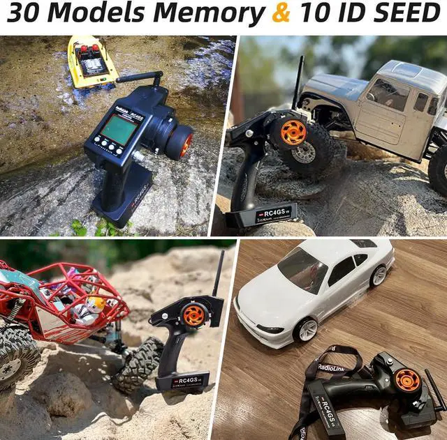 Alt view image 3 of 7 - Radiolink RC4GS V3 5 Channels RC Transmitter and Receiver, 2.4GHz Surface Remote Controller R6FG Gyro RX Combo, 30 Models Storage for RC Crawler, Drifting, Bash, Buggy Cars and Boats