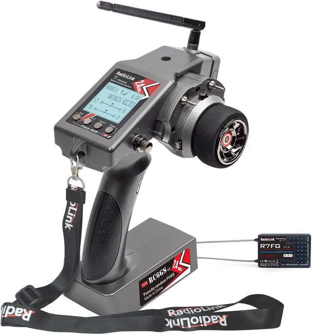 Main image of Radiolink RC6GS V3 New 7 Channels RC Transmitter and Gyro Receiver R7FG, Voltage Telemetry, 2.4Ghz Surface Radio Controller for RC Crawler, Drifting, Bash, Buggy Cars, and Boats