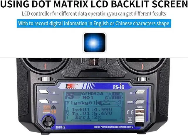 Alt view image 6 of 7 - FS-i6 6CH 2.4GHz Radio System RC Transmitter Controller with FS-iA6 Receiver for RC Helicopter Plane Quadcopter Glide(Model_2)