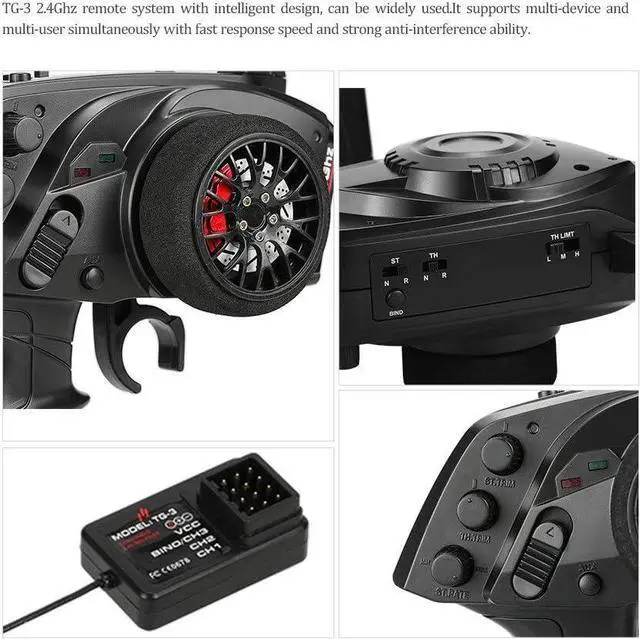 Alt view image 3 of 7 - 2.4G 3CH AFHS Radio Remote Control Transmitter with Receiver for RC Car Boat