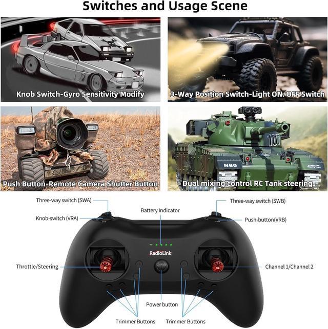 Radiolink T8S 8-Channel RC Transmitter & Receiver - 2.4GHz Remote Controller For Drones & Cars