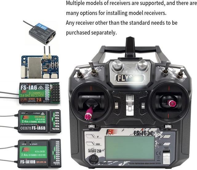 Alt view image 6 of 7 - FS-i6X 10CH Radio Transmitter and Receiver FS-iA10B 2.4G RC Controller for Airplane Helicopter FPV Drone RC Quadcopter