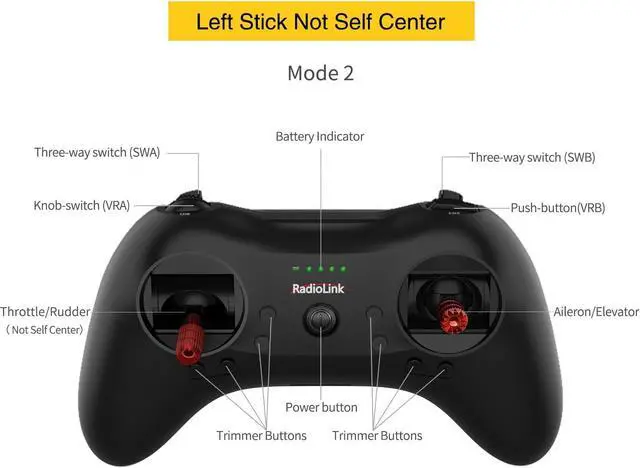 Alt view image 3 of 7 - Radiolink T8S 8 Channels 2.4G RC Transmitter and Receiver 8CH R8EF RX, Radio Remote Controller, Built-in Rechargeable 1S Battery for Quad Drone/Airplane/Car/Boat/Robot and More (Mode 2 Left Throttle)