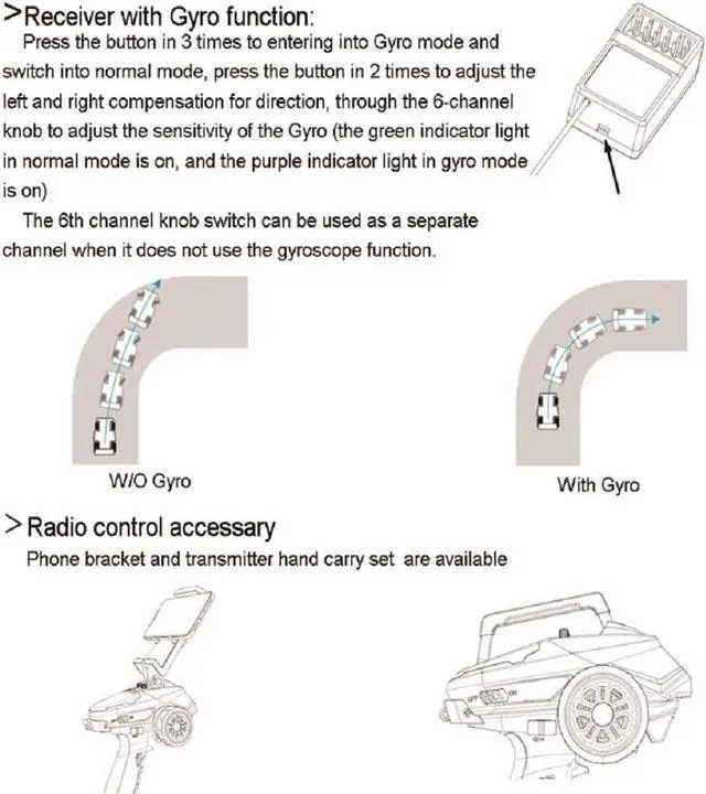 Alt view image 5 of 7 - X6 6 Channel Rc Radio Transmitter and Receiver X6FG Built-in Gyro Mixed Mode Out of Control Protection RC Remote Controller for Remote Car/Boat/Tank