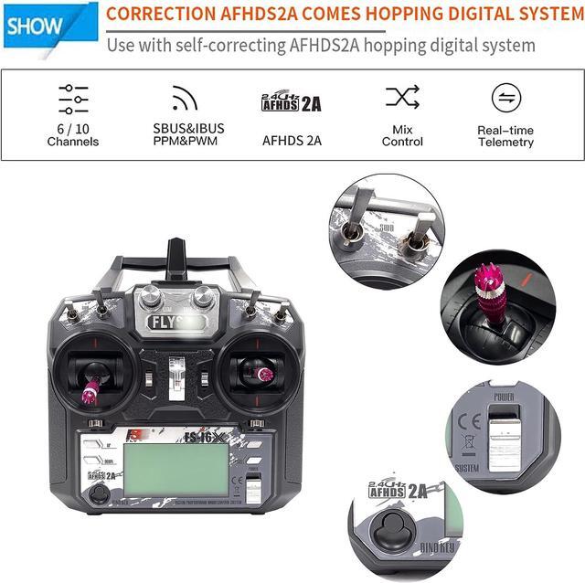Alt view image 3 of 7 - FS-i6X 10CH Radio Transmitter and Receiver FS-iA10B 2.4G RC Controller for Airplane Helicopter FPV Drone RC Quadcopter