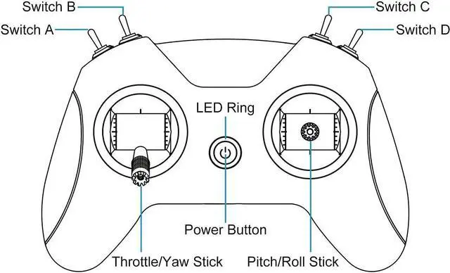 Alt view image 4 of 7 - BETAFPV Literadio 2 SE Transmitter Left Throttle Frsky D16 RC Remote Controller with FPV Simulator Function for FPV Racing Drone