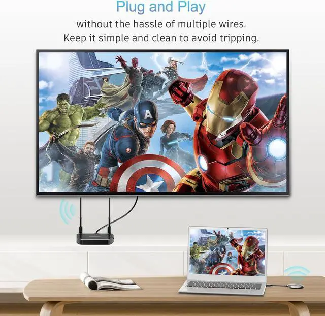 Alt view image 4 of 7 - Wireless HDMI Transmitter and Receiver HDMI Wireless 4K/5G Wireless HDMI/VGA Transmitter and Receiver 164FT/50M Smooth Screen Casting to Monitor/Projector/HDTV Multi Camera Productions Black