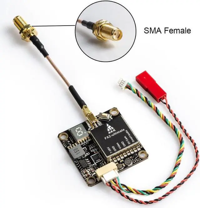 Alt view image 4 of 6 - AKK FX2-ultimate US Version 5.8GHz VTX with MMCX Support OSD Configuring via Betaflight Flight Control Board Long Range FPV Transmitter