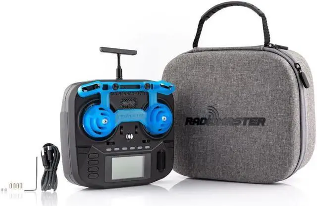 Alt view image 5 of 7 - 2.4GHz 16CH Hall Gimbals Radio Controller with Carrying Case, Mode 2 (ELRS)