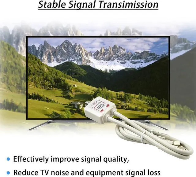Alt view image 3 of 7 - GROWORD Satellite Splitter 5-2500MHz, 2-Way CATV Splitter with RG6 Coaxial Cable and 2 Connectors, for Pass Power to LNB, Improve HD TV Satellite Antenna Signal Quality, Corrosion Resistant