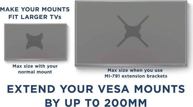 Alt view image 4 of 7 - Mount-It! VESA Mount Adapter Kit | TV Wall Mount Bracket Adapter Converts 200x200 mm Patterns to 300x300 and 400x400 mm | Fits Most 32 Inch to 55 Inch TVs | Hardware Included