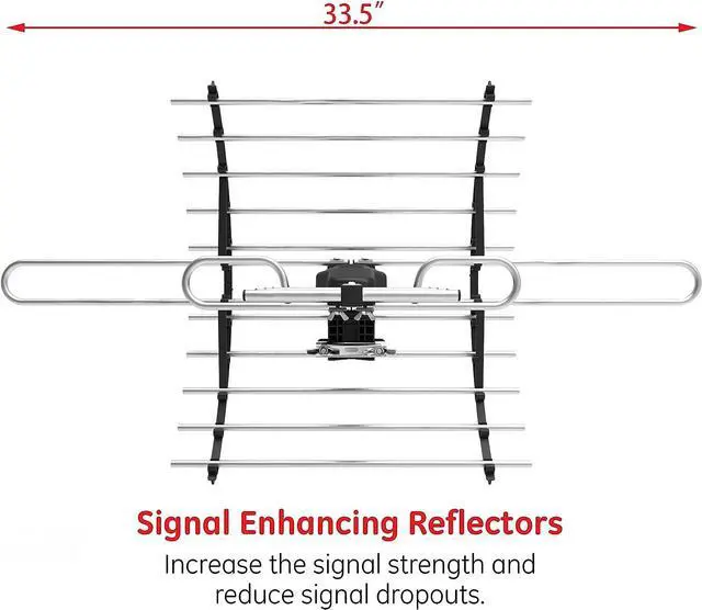Alt view image 5 of 7 - Digital HD TV Antenna, Amplified Attic/Outdoor Antenna, 360 Degree Rotation Wireless Remote, 4K 1080P VHF UHF, Mounting Pole Included, 200 Miles Range
