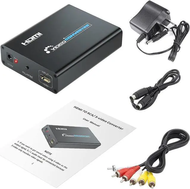 Alt view image 6 of 6 - HDMI to S-Video Converter HDMI to Svideo RCA Converter HDMI to Composite AV CVBS Audio Video Converter Adapter Includes RCA and S-Video Cables