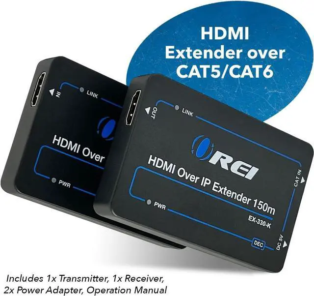 Alt view image 2 of 7 - HDMI Over Ethernet Extender with CAT5/CAT6 Upto 330 Feet - HDMI Loop Out - 1080P Full HD Signal Distribution with Support for one to Many Connection.