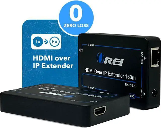 Alt view image 3 of 7 - HDMI Over Ethernet Extender with CAT5/CAT6 Upto 330 Feet - HDMI Loop Out - 1080P Full HD Signal Distribution with Support for one to Many Connection.