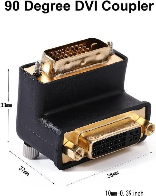 Alt view image 2 of 6 - DTECH DVI Adapter 90 Degree DVI-I Female to DVI-D Male Right Angle Connector Converter Installed in Little Space 1080P Digital Video for Computer Monitor PC Older Projector TV