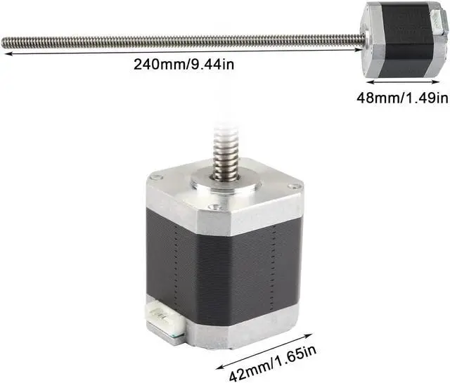 Alt view image 3 of 7 - FYSETC Anycubi Photn Replacement Parts 42-48mm Stepper Motor with leadscrew 24cm/9.44inch, 1.5A 2 Phase 3.45V 1.8° Step Angle Compatible with 3D Printer Photn Mono 4K/ Mono X/ M3 Plus/Max-Pack of 1