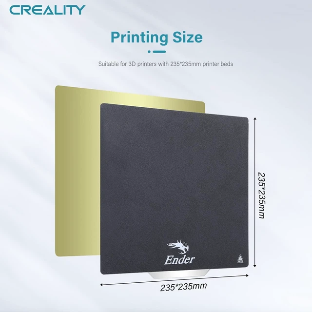 Alt view image 5 of 6 - Creality Official Ender 3 Build Plate, 235x235mm Double-Sided Magnetic Bed Plate Smooth+Textured Surface Flexible Removable Printing Platform for Ender 3/3 V2/3 Pro/3 S1/3 S1 Pro/3 V3 SE/K1C/K1 SE