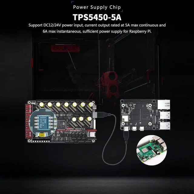 Alt view image 5 of 6 - BIGTREETECH Octopus Max EZ V1.0 Control Board 32Bit New Upgrade Octopus Pro Motherboard, Compatible EZ2209/EZ5160 Stepper Driver, Support Running Klipper Firmware for Voron 2.4 DIY Upgrade 3D Printer