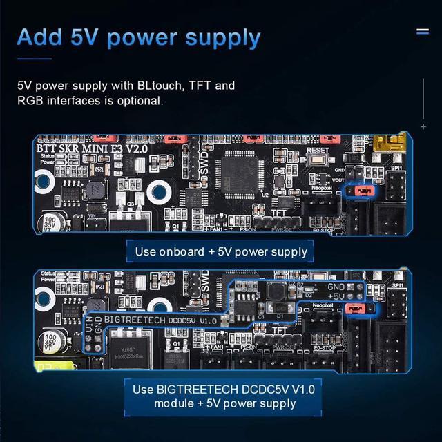Alt view image 3 of 7 - BIGTREETECH SKR Mini E3 V2.0 Control Board+TFT35 E3 V3.0.1 Touch Screen Display 32Bit Silent Board Integrated with TMC2209 UART Stepper Driver for Ender 3 Ender 5 Ender 3 V2 3D Printer Motherboard