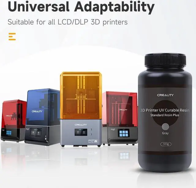 Alt view image 5 of 7 - Official Creality Standard 3D Printer Resin, 405nm Fast UV-Curing Resin, Photopolymer Resin for High Precision Rapid LCD 3D Printing, Low Shrinkage & Excellent Fluidity, Grey 500G