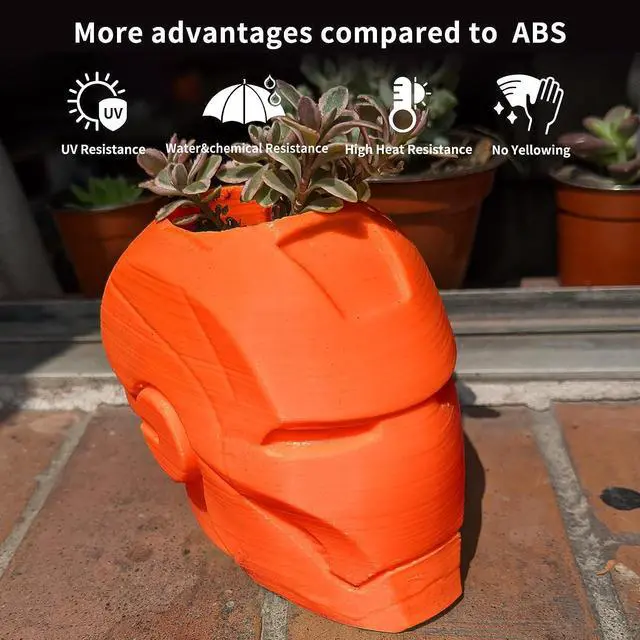 Alt view image 3 of 7 - ASA Filament 1.75mm, UV/Heat Resistant/Weather Resistant ASA 3D Printer Filament, Perfect for Printing Outdoor Functional Parts, Orange Filament 1kg(2.2lbs) Spool