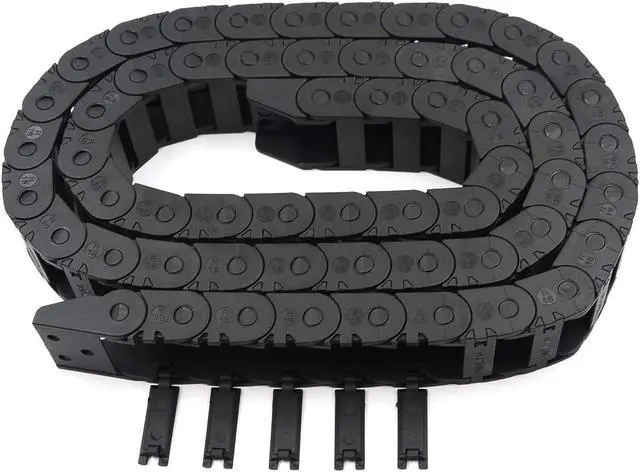 Alt view image 2 of 5 - 2PCS R18 Internal Size 10X20mm 1Meter Length Black Plastic Flexible Drag Chain Cable Wire Carrier Open Type for 3D Printer and CNC Machines (10mmX20mm-Outside Open)