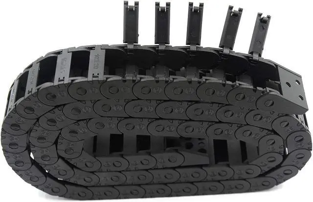 Alt view image 5 of 5 - 2PCS R18 Internal Size 10X20mm 1Meter Length Black Plastic Flexible Drag Chain Cable Wire Carrier Open Type for 3D Printer and CNC Machines (10mmX20mm-Outside Open)